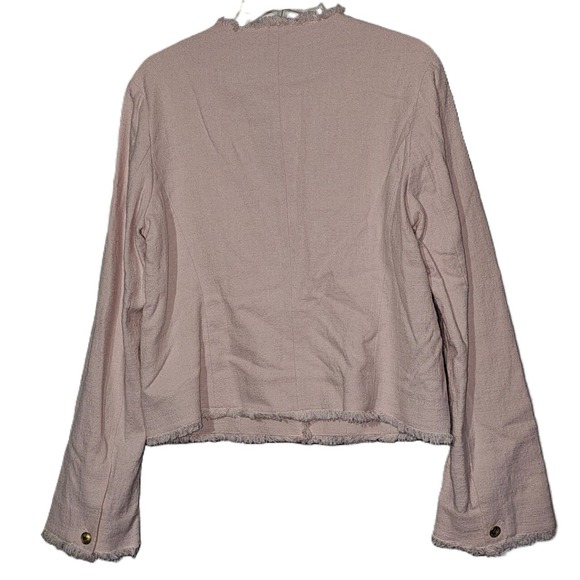 Rag‎ & Bone Womens Pink Carmen Linen Blend Tweed Jacket 12 - Picture 2 of 5